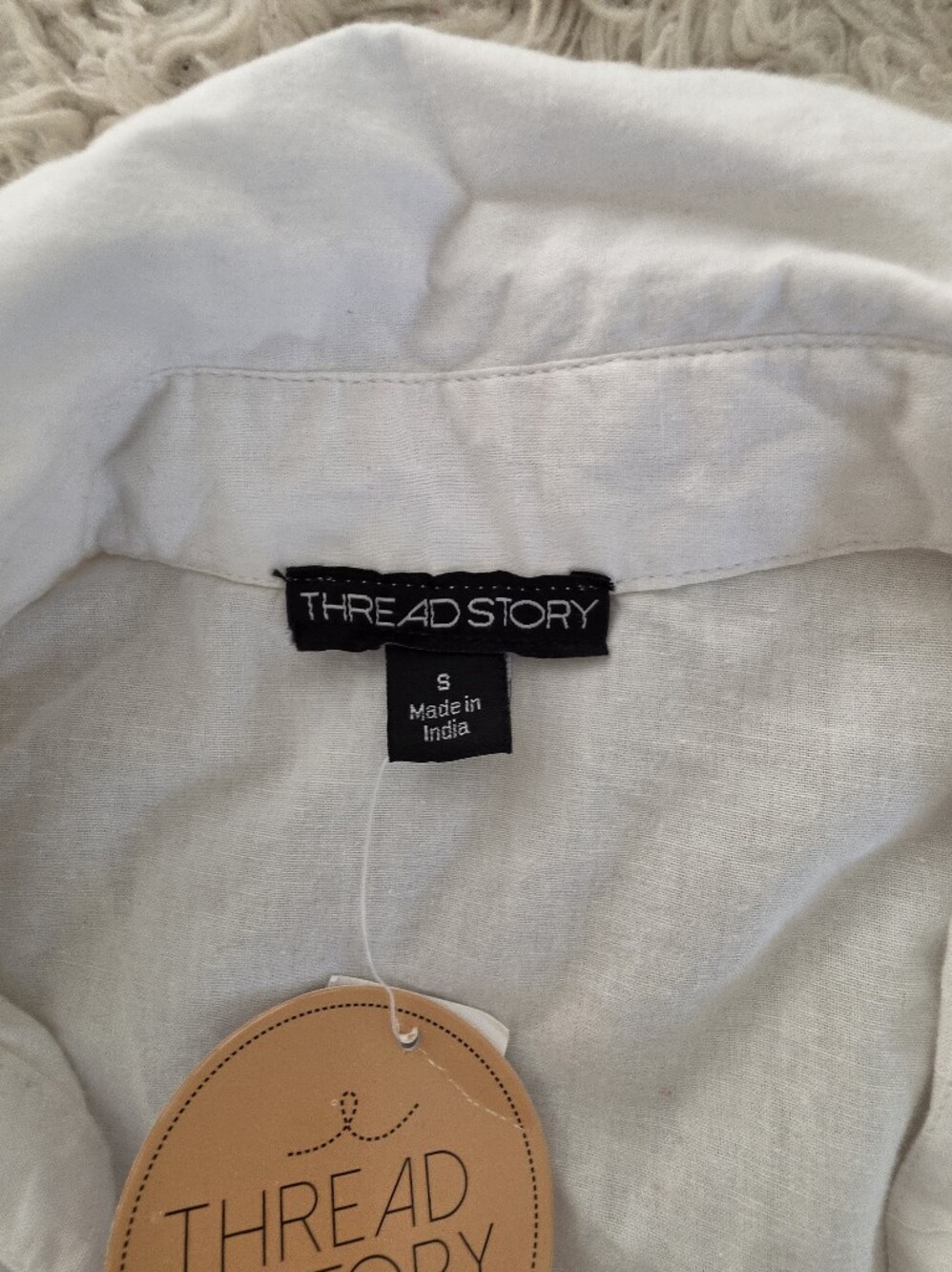 Cropped White Button-Front Shirt — The Ragged Priest - Picture 4 of 7